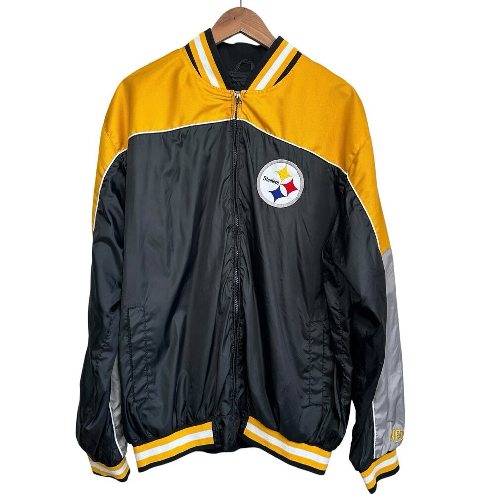 G-III Apparel NFL Pittsburgh Steelers Full Zip Windbreaker Jacket Embroidered XL